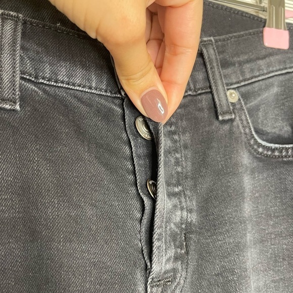 Hudson Riley Crop Relaxed Straight Leg Jeans Myth Black Size 25 - Picture 3 of 7